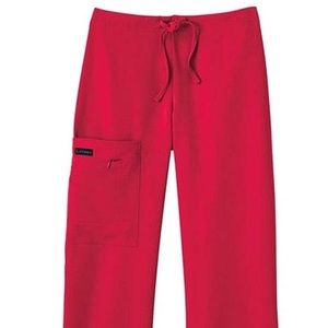 Women’s jockey scrub pants-red-size large